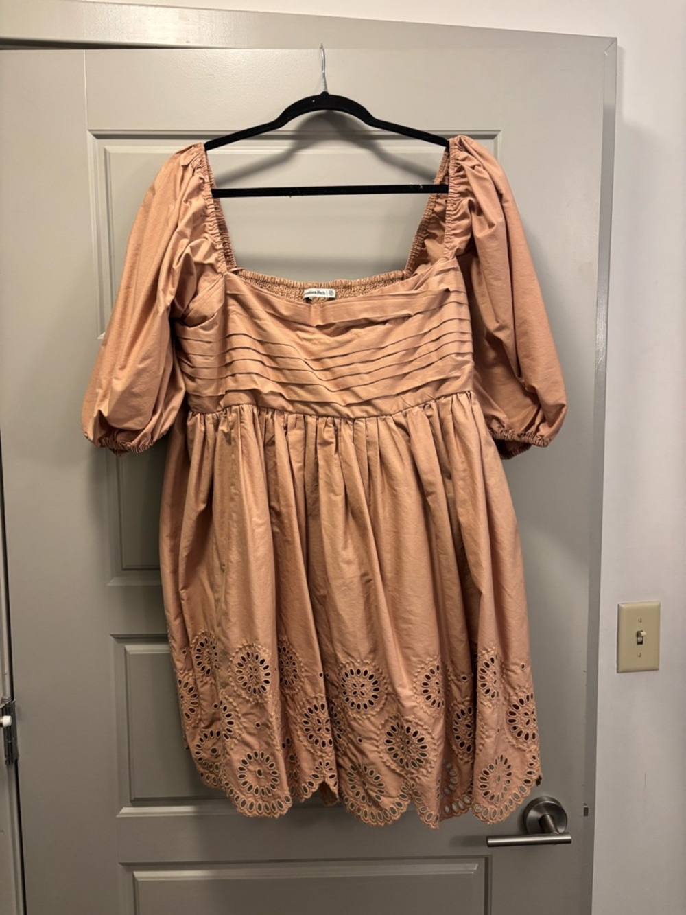 Abercrombie & Fitch Blush Pink Eyelet Mini Dress